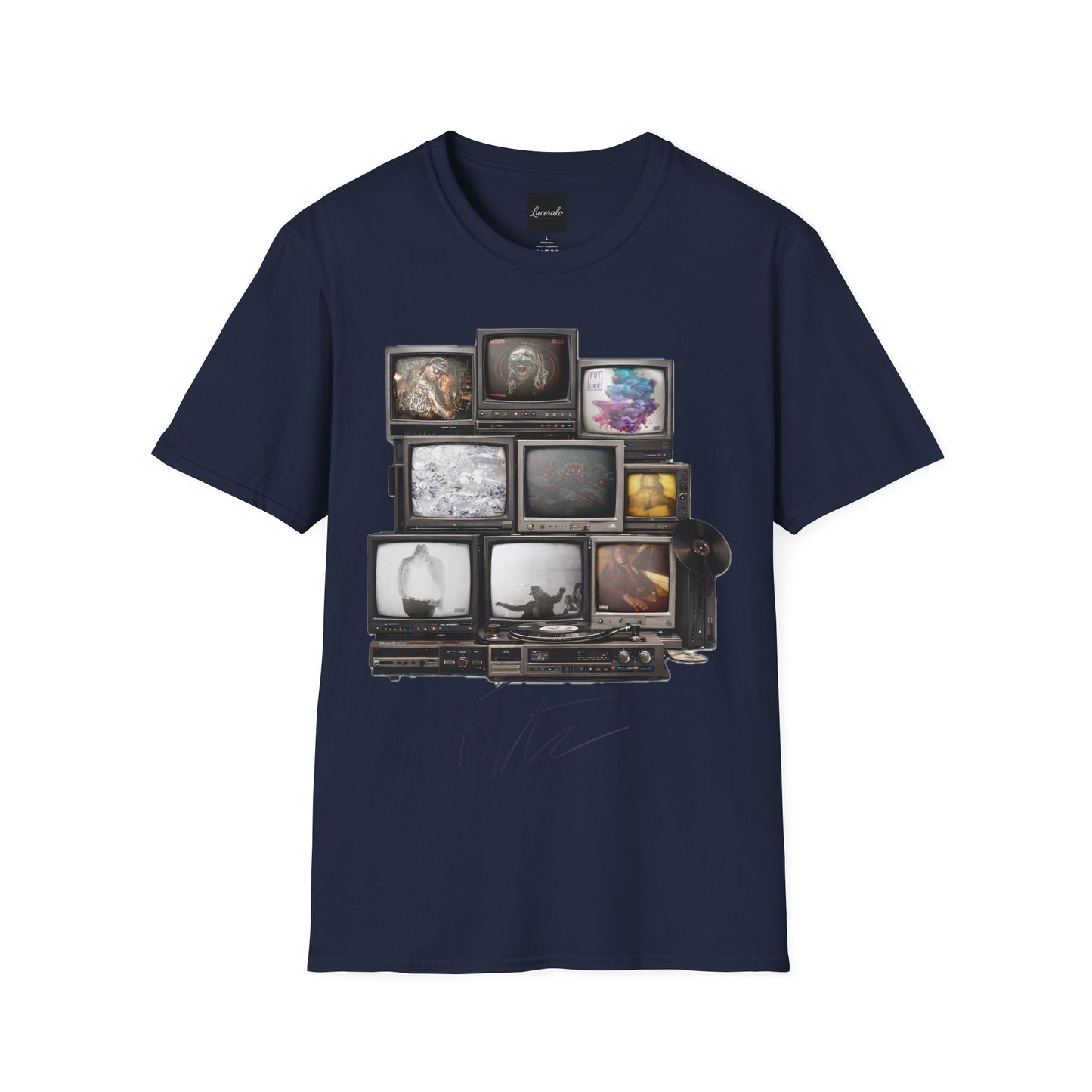 Future Retro TV Stack Collage T-Shirt