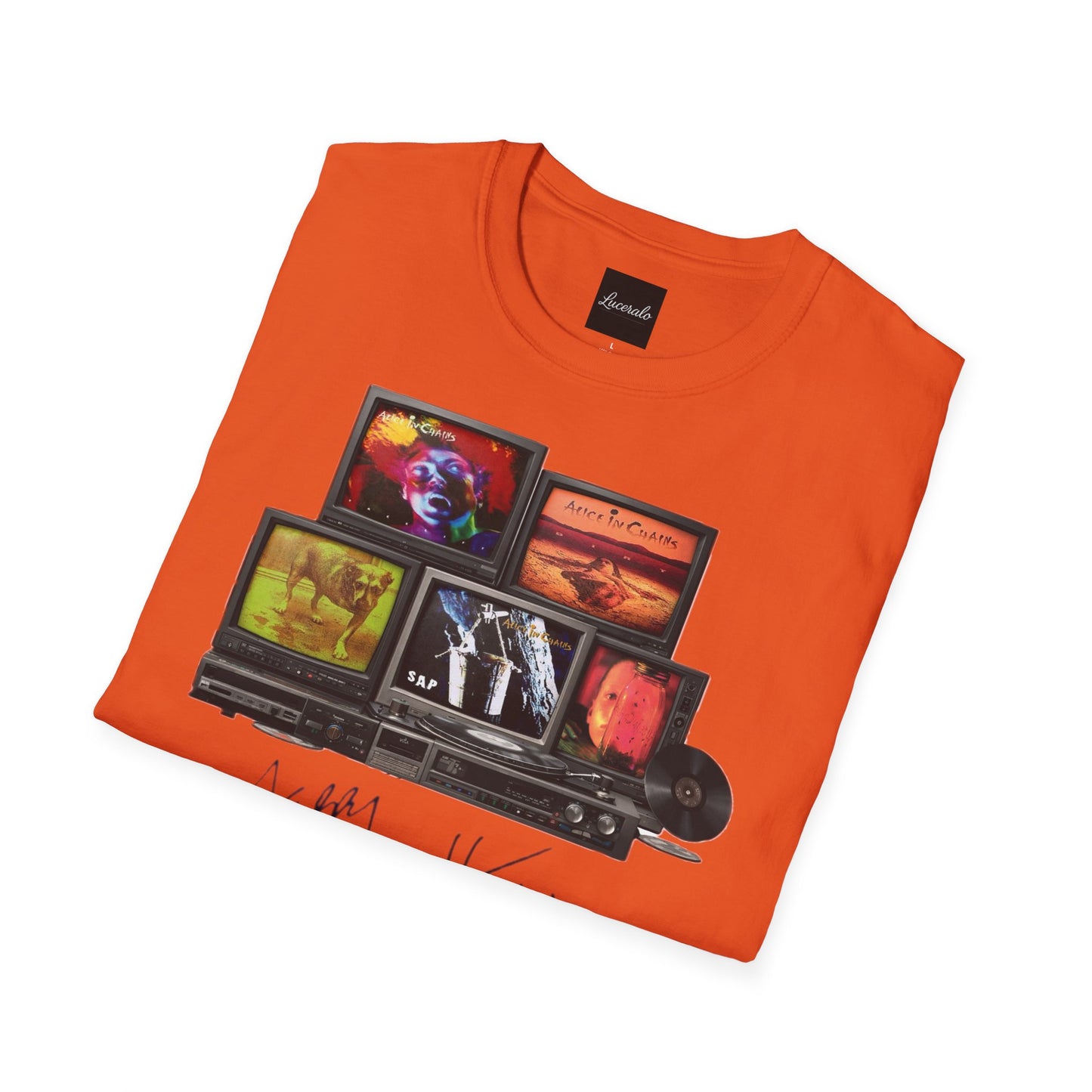 Alice in Chains Retro TV Stack Collage T-Shirt