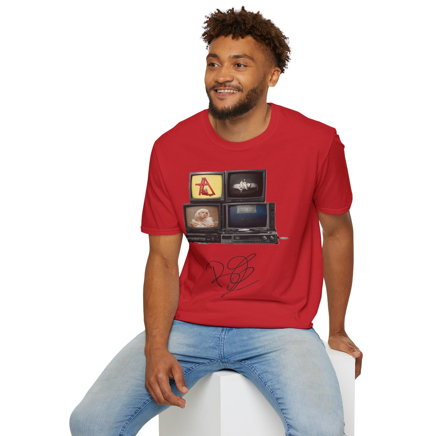 Alt Pop Retro TV Stack Collage T-Shirt