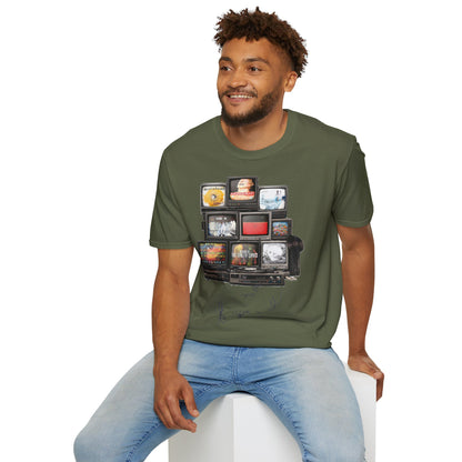 Radiohead Retro TV Stack Collage T-Shirt